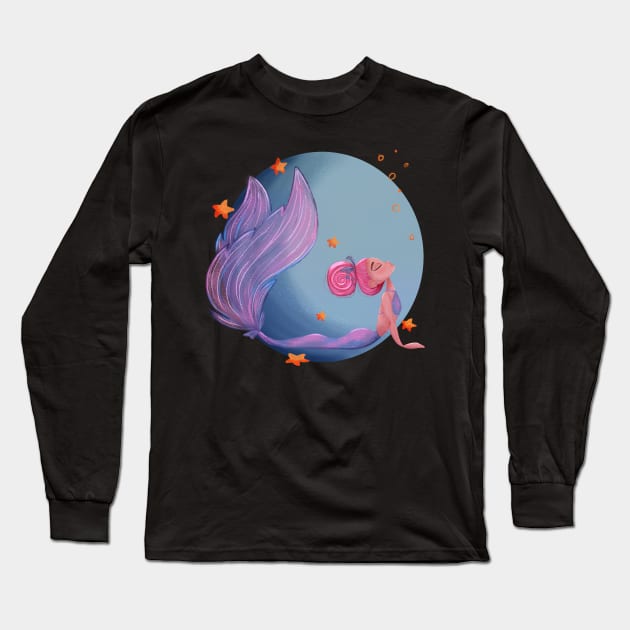 Mermaid Long Sleeve T-Shirt by irina_zhelinskaya